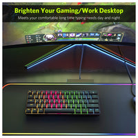Teclado mecánico RGB inalámbrico y con cable de 61 teclas con interruptores azules, sonido de clic, para juegos.