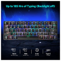 Teclado mecánico RGB inalámbrico y con cable de 61 teclas con interruptores azules, sonido de clic, para juegos.