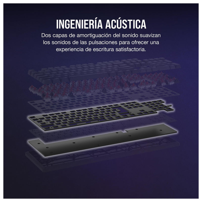 Teclado mecánico CORSAIR K70 CORE RGB para juegos, reposamanos, interruptores lineales rojos, control multimedia.