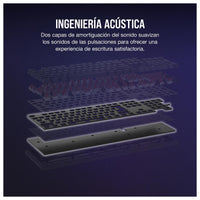 Teclado mecánico CORSAIR K70 CORE RGB para juegos, reposamanos, interruptores lineales rojos, control multimedia.