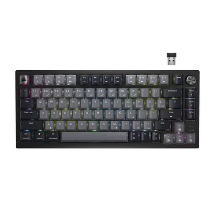 Teclado mecánico inalámbrico Corsair K65 Plus RGB con interruptores rojos MLX para PC y consolas, color Negro/Gris.