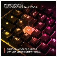 SteelSeries Apex 3 TKL RGB, teclado para juegos; compacto, iluminación RGB, resistente al agua y polvo, silencioso