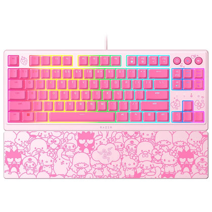 Razer Ornata V3 TKL Gaming Keyboard: Teclas perfil bajo, switches mecha-membrana, RGB, edición Hello Kitty