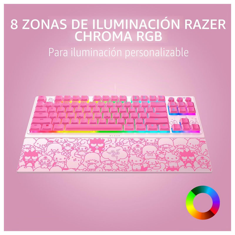 Razer Ornata V3 TKL Gaming Keyboard: Teclas perfil bajo, switches mecha-membrana, RGB, edición Hello Kitty