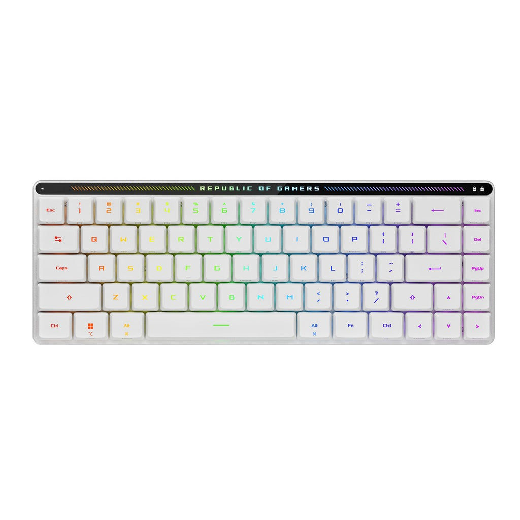 ASUS ROG Falchion RX Teclado inalámbrico de juegos perfil bajo, interruptores Blue, conexión triple, diseño compacto