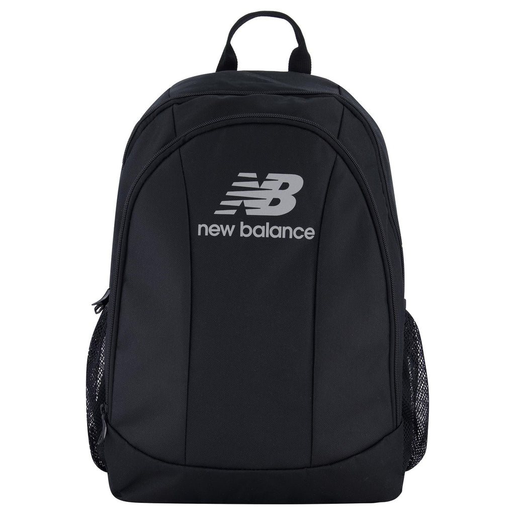 Mochila New Balance para laptop, ideal para viajes, con diseño elegante y múltiples compartimentos, color negro
