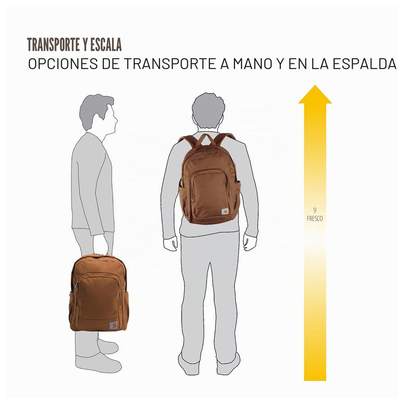 Mochila Carhartt de 25L, resistente al agua y duradera, funda para laptop 15" y compartimentos organizativos, negro