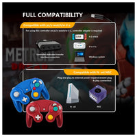 Controlador clásico Gamecube con cable para Nintendo Wii, compatible con Nintendo Switch y PC, tecnología USB
