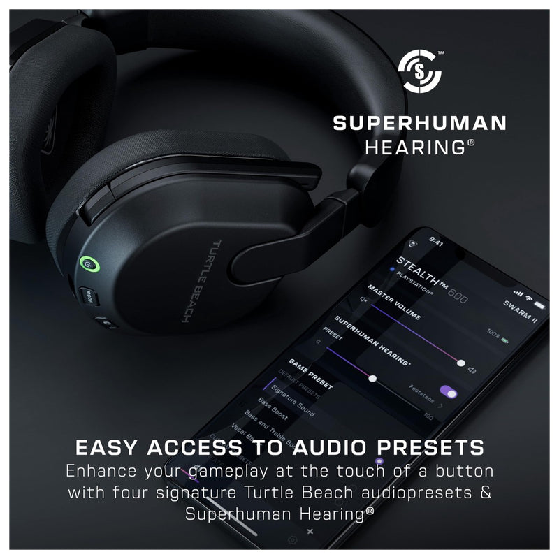 Turtle Beach Stealth 600 Gen 3 Wireless Multiplatform Amplified Gaming Headset con Micrófono Cancelación de Ruido AI - Negro