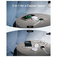 Anker MagSafe Cargador MagGo UFO 3 en 1 para iPhone, AirPods y Apple Watch, certificado Qi2, carga rápida de 15 W