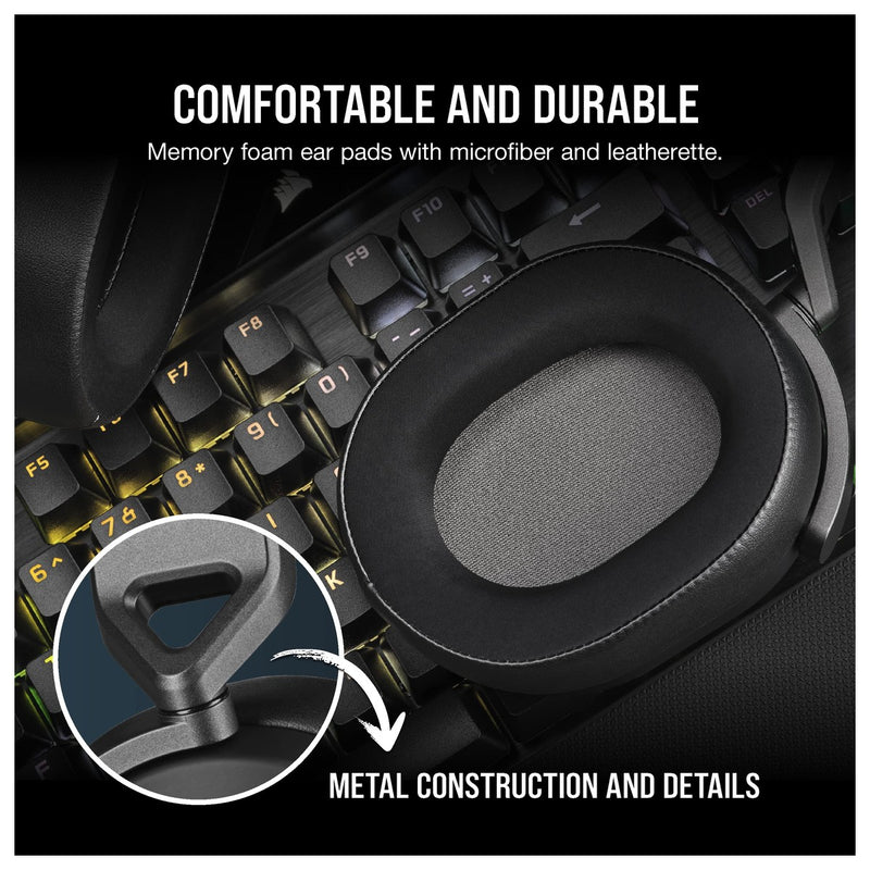 CORSAIR HS65 SURROUND Auriculares gaming multiplataforma con Dolby Atmos, SoundID, compatible iCUE - PC, Mac, PS5, PS4, Xbox