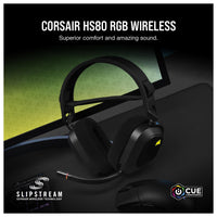CORSAIR HS80 RGB Wireless Auriculares Gaming Multiplataforma con Sonido Inmersivo y Micrófono de Calidad