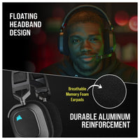 CORSAIR HS80 RGB Wireless Auriculares Gaming Multiplataforma con Sonido Inmersivo y Micrófono de Calidad