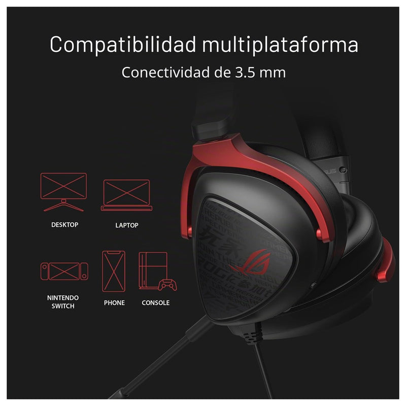 ASUS ROG Delta S Core - Auriculares Gaming con Sonido Envolvente 7.1 y Micrófono Certificado Discord, Para PC, Switch, PS4, PS5