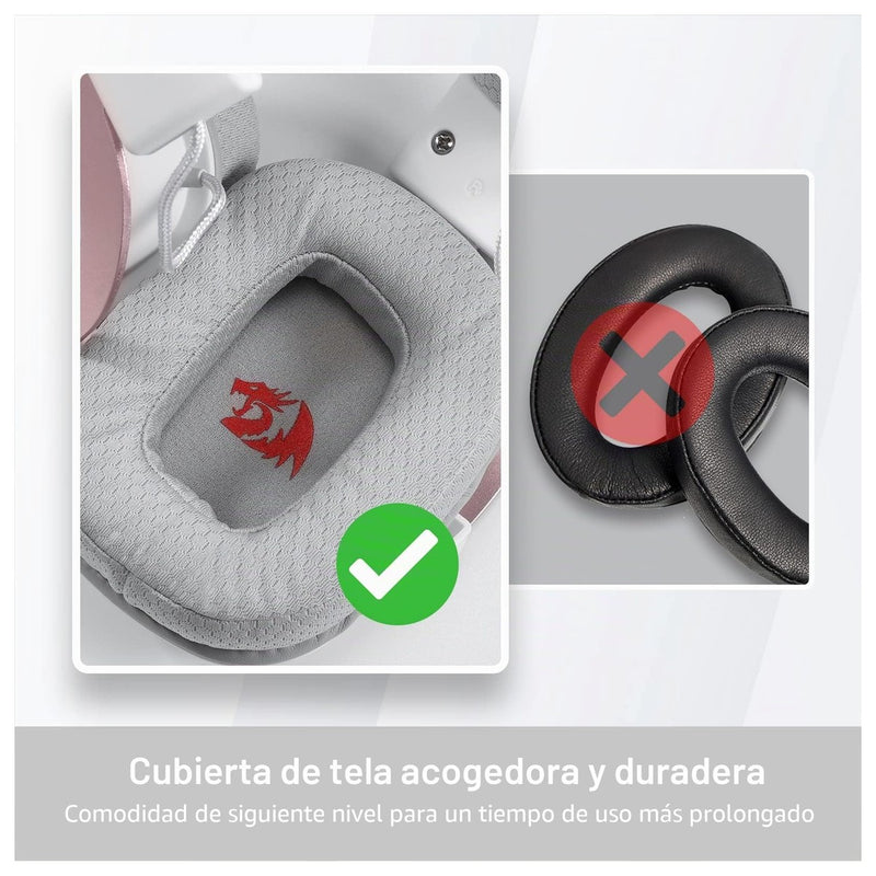 Redragon H510 Zeus-X RGB Auriculares gaming Blanco con sonido 7.1, controladores de audio en almohadillas de espuma viscoelástica