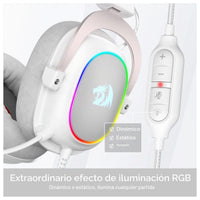 Redragon H510 Zeus-X RGB Auriculares gaming Blanco con sonido 7.1, controladores de audio en almohadillas de espuma viscoelástica