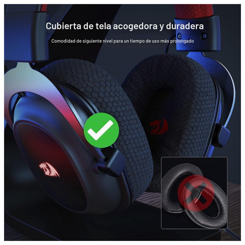 Redragon H510 PRO, auriculares gaming RGB 3 modos, sonido envolvente 7.1, controladores de audio de alta calidad, micrófono cancelación de ruido