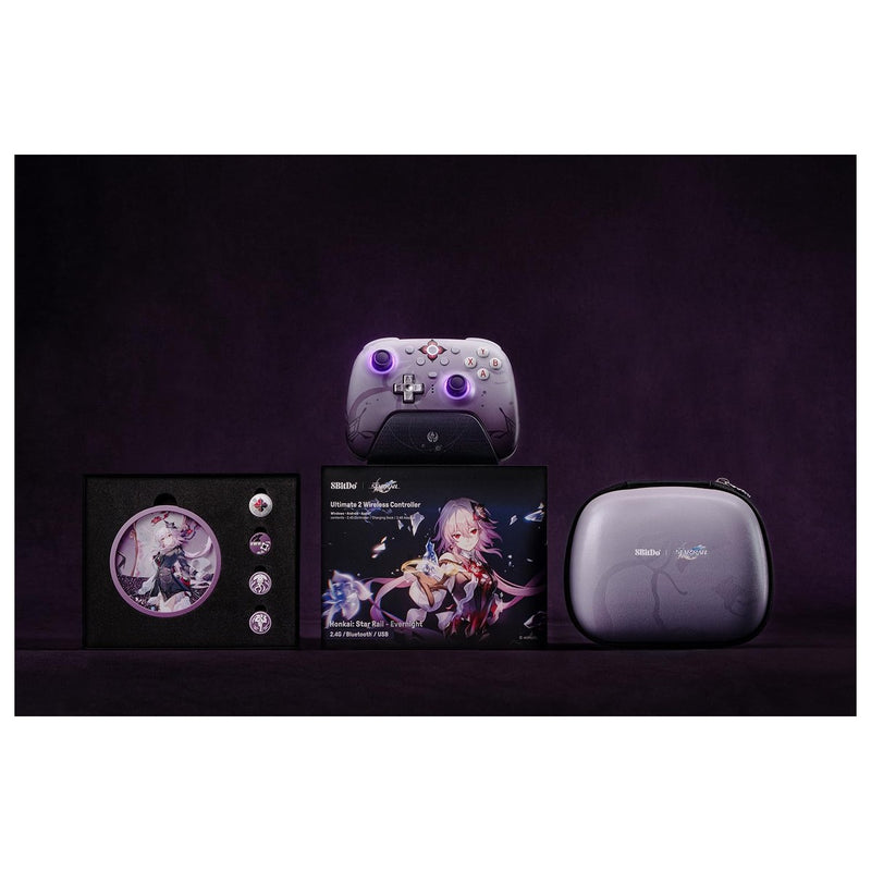 8BitDo Ultimate 2 Controlador Inalámbrico Compatibilidad Juegos en Windows, Apple, Steam y Android, Licenciado por Honkai
