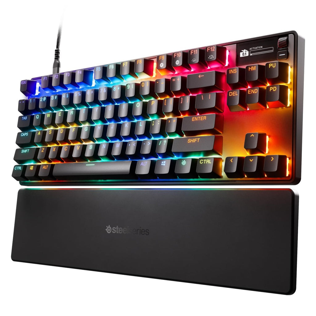 SteelSeries Apex Pro TKL Gen 3 con interruptores Omnipoint, actuación ajustable, rapid trigger, presets para juegos y modo de protección