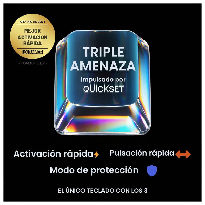 SteelSeries Apex Pro TKL Gen 3 con interruptores Omnipoint, actuación ajustable, rapid trigger, presets para juegos y modo de protección
