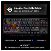 SteelSeries Apex Pro TKL Gen 3 con interruptores Omnipoint, actuación ajustable, rapid trigger, presets para juegos y modo de protección