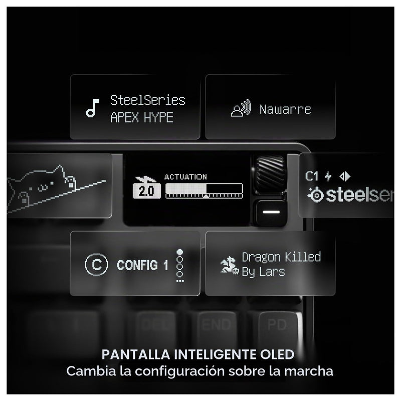 SteelSeries Apex Pro TKL Gen 3 con interruptores Omnipoint, actuación ajustable, rapid trigger, presets para juegos y modo de protección