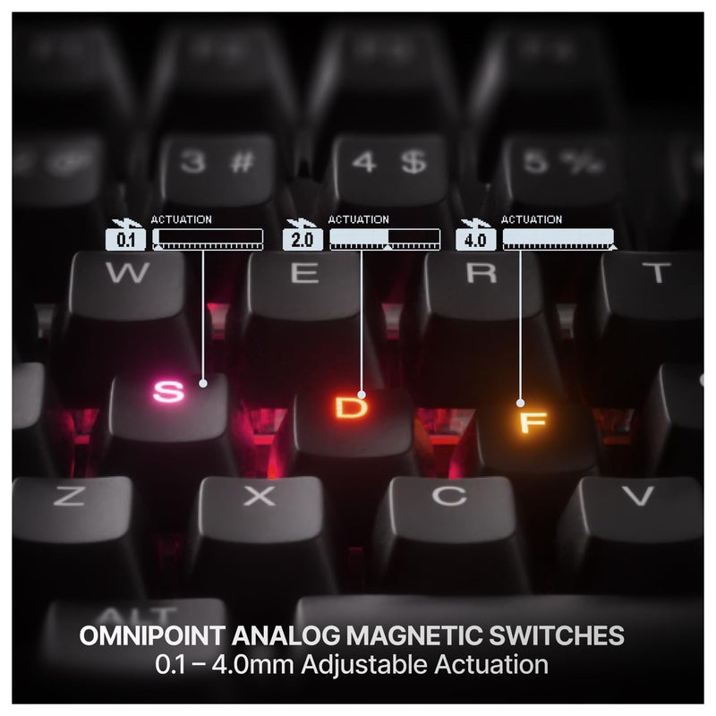 SteelSeries Apex Pro TKL Gen 3 con interruptores Omnipoint, actuación ajustable, rapid trigger, presets para juegos y modo de protección
