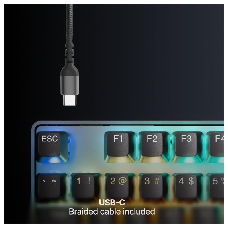 SteelSeries Apex Pro TKL Gen 3 con interruptores Omnipoint, actuación ajustable, rapid trigger, presets para juegos y modo de protección