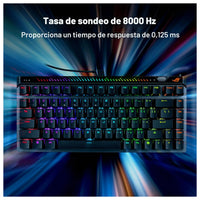 ASUS ROG Falchion Ace 75 HE Teclado para juegos con efecto analógico, interruptor magnético HFX V2 y sondeo de alta frecuencia