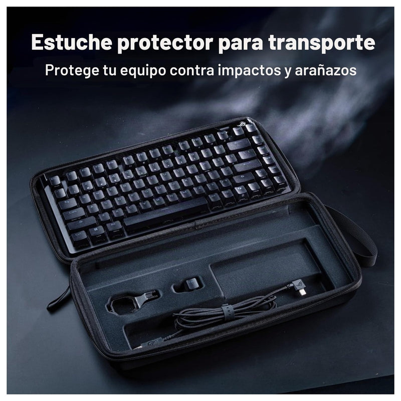 ASUS ROG Falchion Ace 75 HE Teclado para juegos con efecto analógico, interruptor magnético HFX V2 y sondeo de alta frecuencia