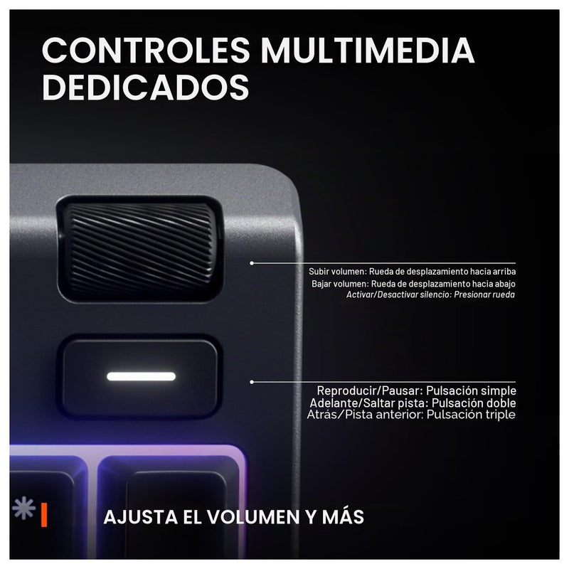 Teclado SteelSeries Apex 3 RGB con iluminación de 10 zonas, resistencia al agua y reposamuñecas magnético para juegos silenciosos