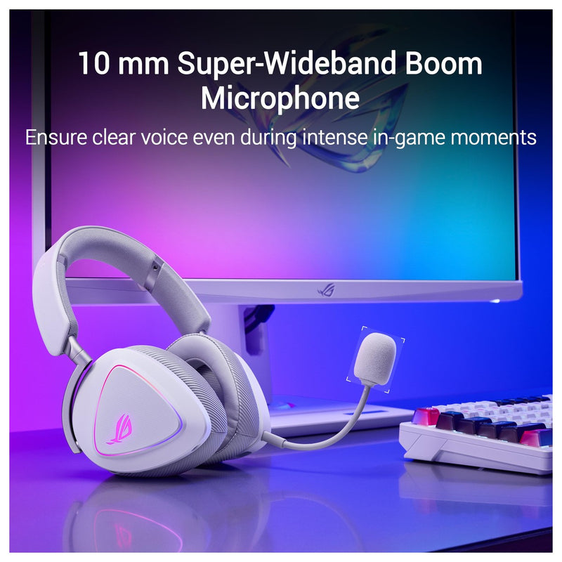 ASUS ROG Delta II Wireless Gaming Headset con batería 110 horas, micrófono desmontable y drivers recubiertos de titanio