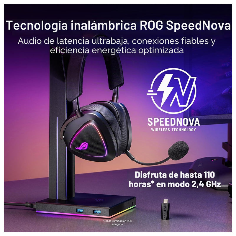 ASUS ROG Delta II Wireless Gaming Headset Mic Tri-Mode Connectivity for PC PS5 PS4 Xbox Switch Mobile