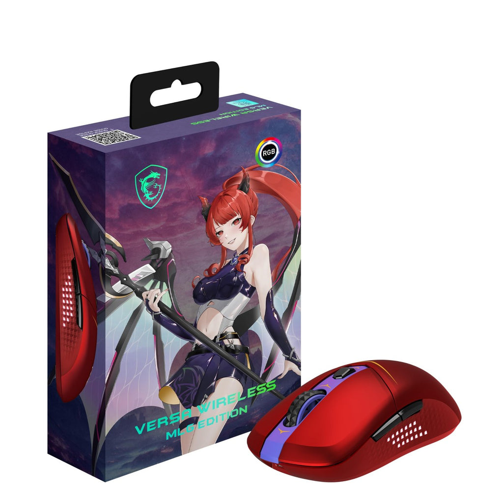 Ratón MSI Versa W MLG Edition RED para juegos, con sensor óptico, interruptores de 60M+ clics, ergonómico, RGB