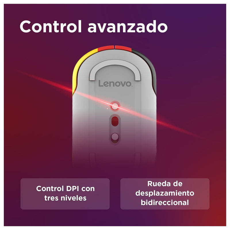 Lenovo Mouse silencioso Bluetooth 350 Fan Edition, ergonómico e inalámbrico, multimodal con batería duradera