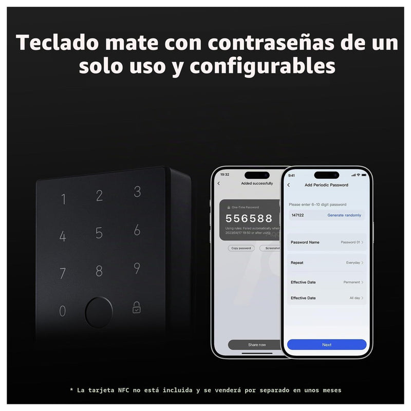 Cerradura inteligente Aqara U100 sin llave, compatible con Apple HomeKit, Alexa, Google e IFTTT, con teclado táctil y Bluetooth