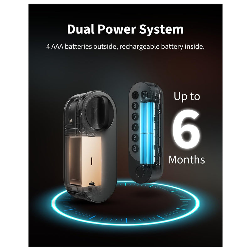 Aqara Smart Lock U200 con teclado, cerradura sin llave por huella digital, compatible Apple Home con batería recargable
