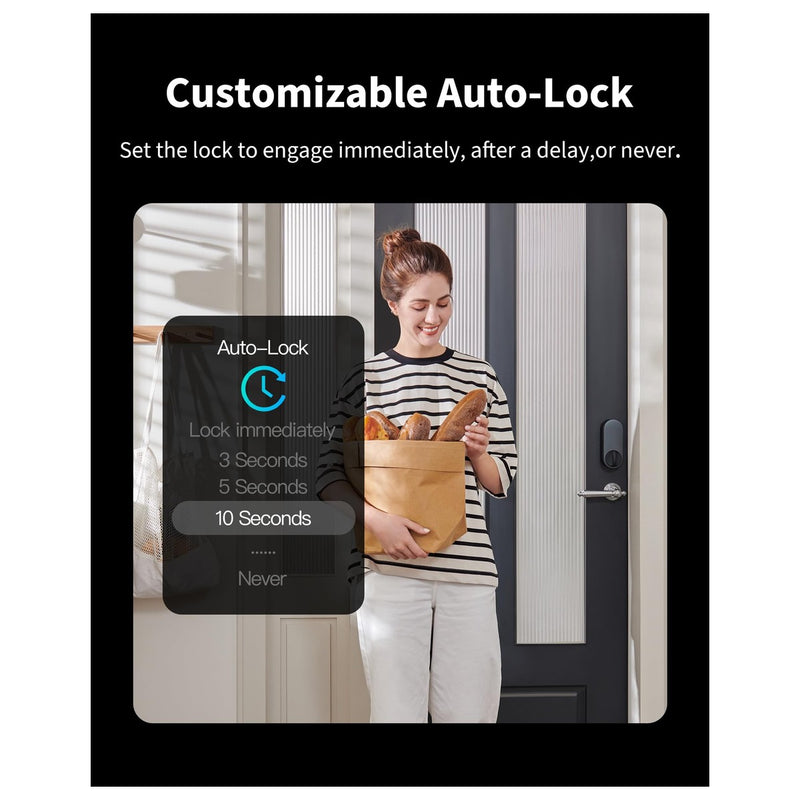 Aqara Smart Lock U200 con teclado, cerradura sin llave por huella digital, compatible Apple Home con batería recargable