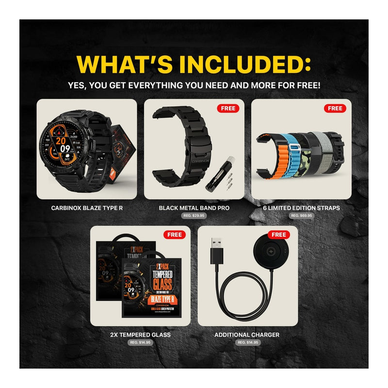 Smartwatch Carbinox Blaze Con Gps Resistente Ip69k Y Gorilla Glass 170+ Deportes Llamadas Bluetooth Compatible Android/Ios