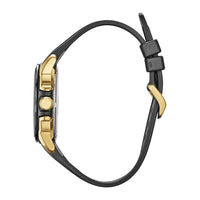 Citizen Reloj Eco-Drive Marvel Avengers para hombre, tono dorado con correa de silicona negra y ventana de calendario