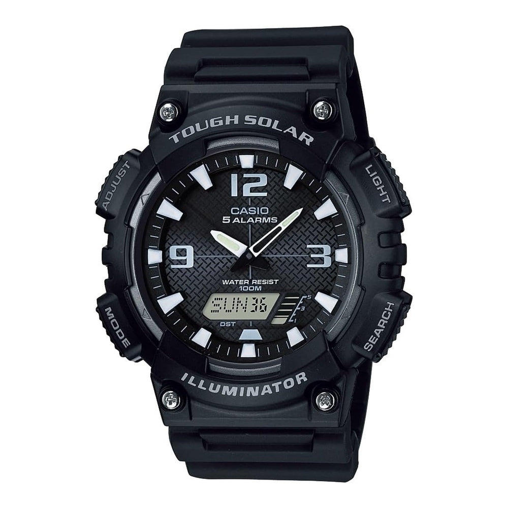 Reloj Casio AQS800W con pantalla analógica y digital, energía solar, temporizador, alarma y luz LED