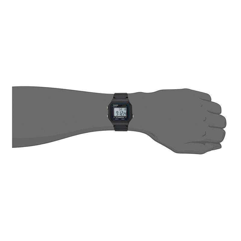 Casio Serie W217H Reloj Digital para Hombre, Resistente al Agua, Cronómetro, Retroiluminación LED, Alarma, Batería de 7 Años