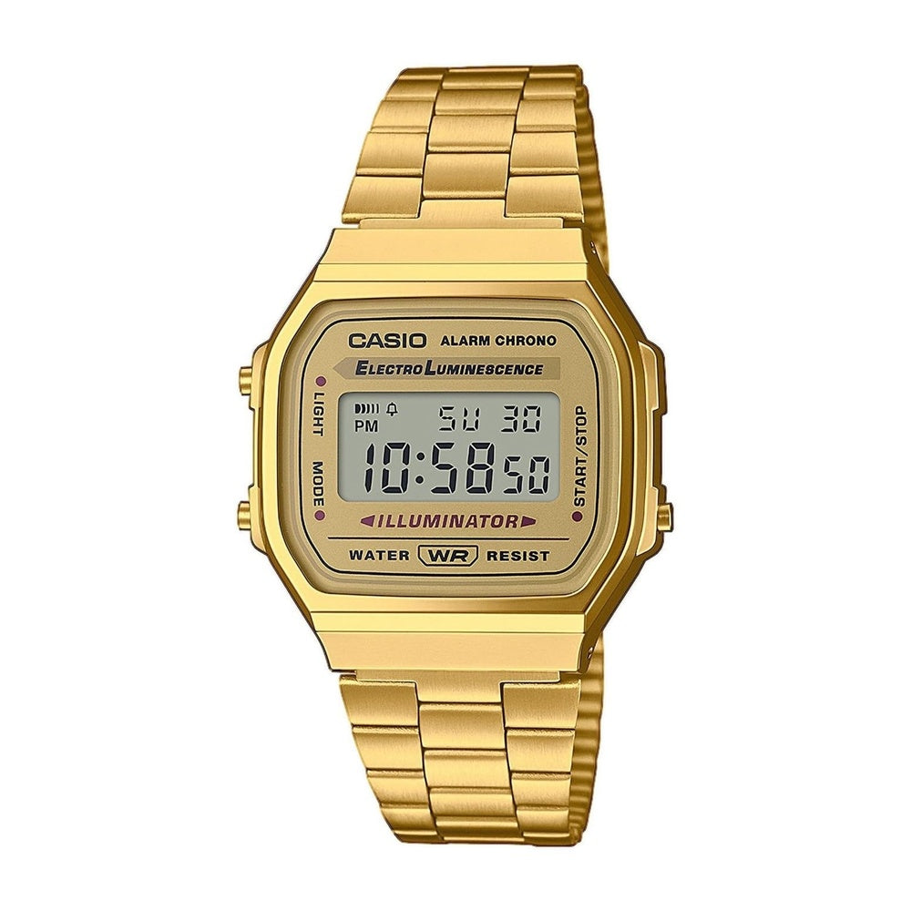 Casio Colección Reloj Unisex Adultos A168WG con resistencia al agua y acero inoxidable, ideal para cualquier ocasión