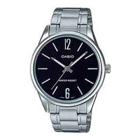 Reloj Casio de acero inoxidable para hombre, modelo MTP-V005D-1B, negro, diseño casual y versátil