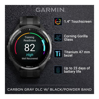 Garmin Forerunner 965 Reloj inteligente premium con GPS para correr y triatlón, incluye pantalla AMOLED y bisel de titanio