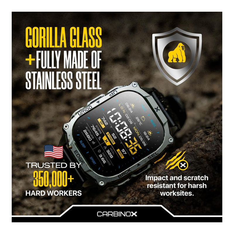 Smartwatch CARBINOX Edge con AMOLED, Bluetooth, resistente al agua, GPS y llamadas para Android e iOS
