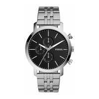 Reloj de cuarzo de acero inoxidable Fossil Luther para hombre con funciones de cronógrafo y resistencia al agua