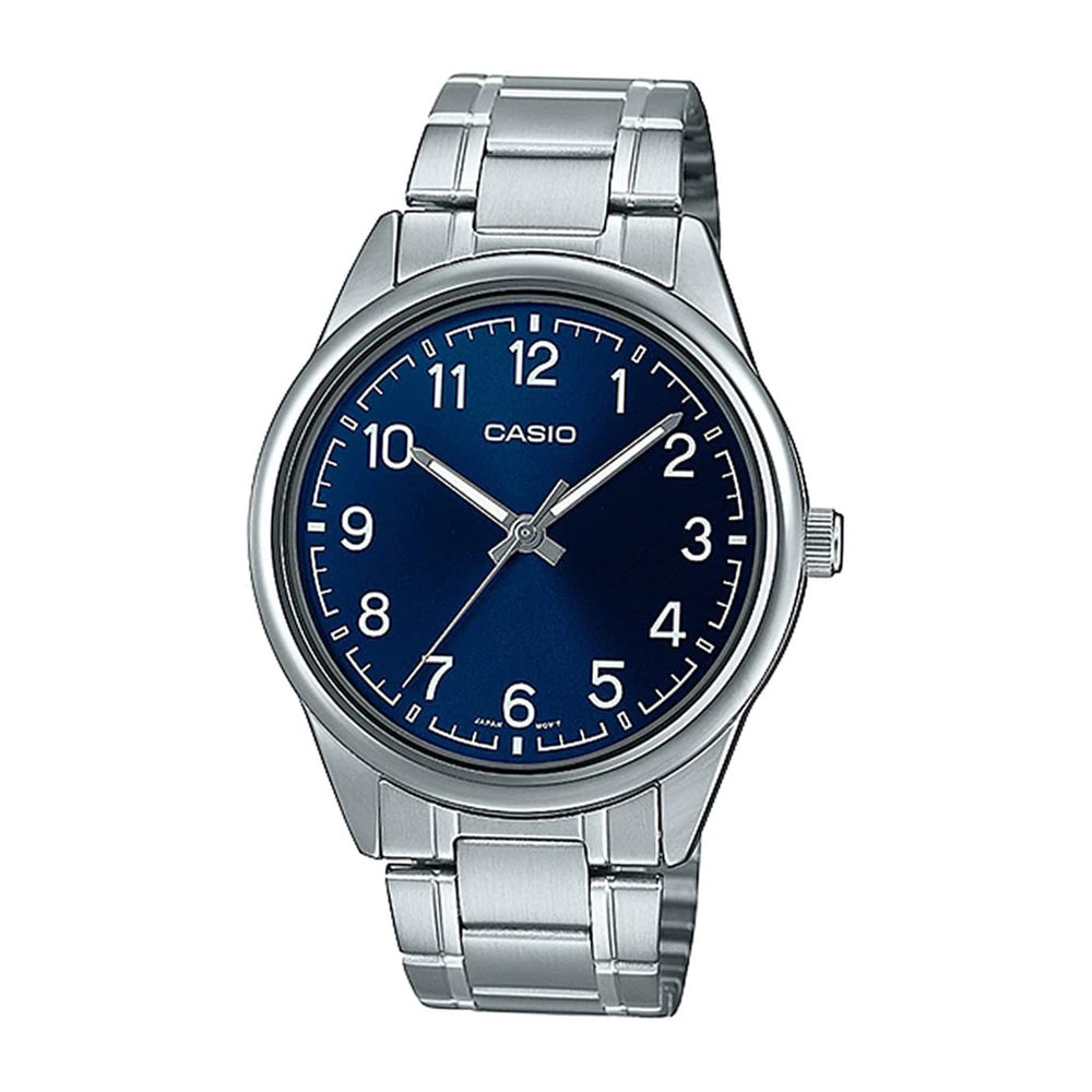 Reloj analógico Casio MTP-V005D-2B4 para hombre en acero inoxidable azul con movimiento de cuarzo y fácil lectura
