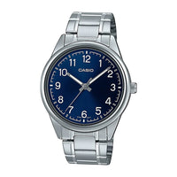 Reloj analógico Casio MTP-V005D-2B4 para hombre en acero inoxidable azul con movimiento de cuarzo y fácil lectura