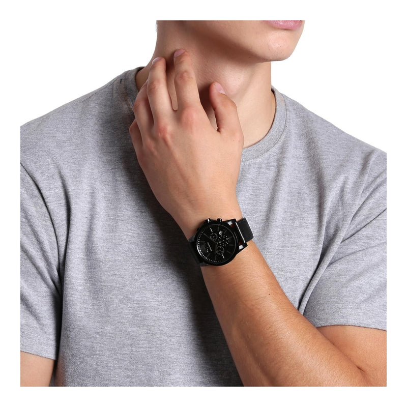 Reloj cronógrafo para hombre AX Armani Exchange, correa de cuero, acero inoxidable o silicona, moderno y resistente